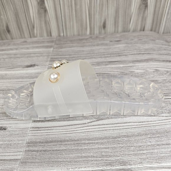 KARL LAGERFELD TulaRubberPool Slide Sandals Transparent Clear-Women's Size 7 NEW - Picture 9 of 15